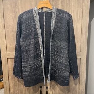 Eileen Fisher Medium Petite Open Cardigan Sweater Silk Organic Cotton